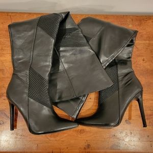 Thigh High Stiletto Black Boots